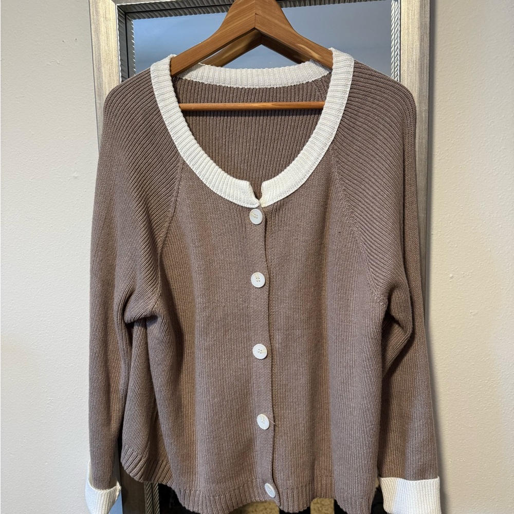 SHEIN Brown and Cream Cardigan